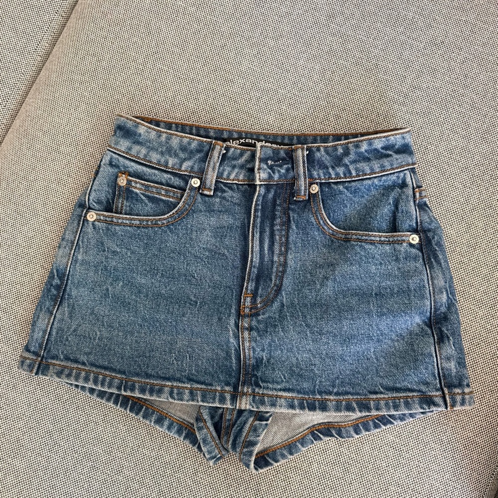 Alexander Wang Blue Denim Mid Rise Skirt 24